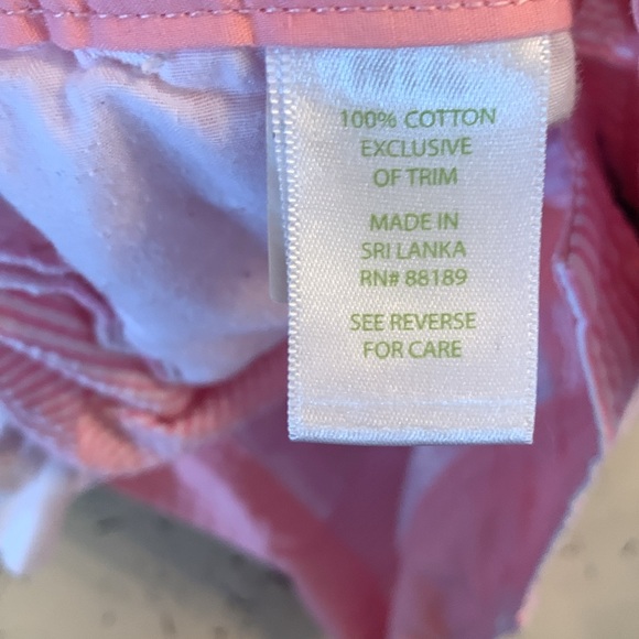 Women’s Lilly Pulitzer Pink & White Striped Seersucker Scalloped Shorts Sz. 6 - Picture 8 of 9